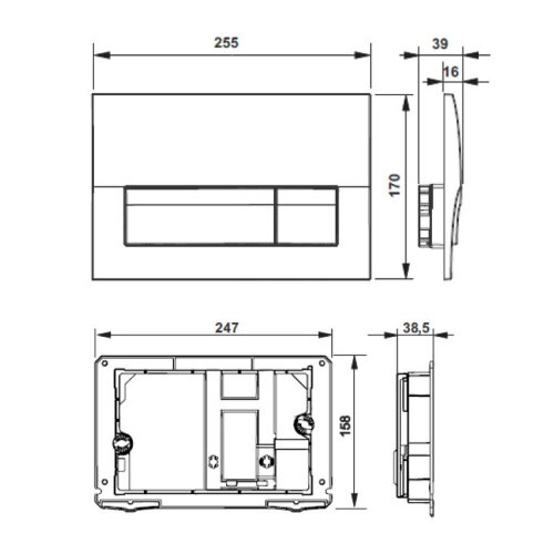 Кнопка смыва Roca ACTIVE PL B01 для ПЭК, белая
