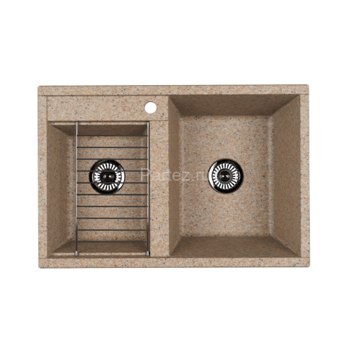 Мойка для кухни Aquaton Делия 78 DBL 2 чаши, песочный (1A723132DE220)