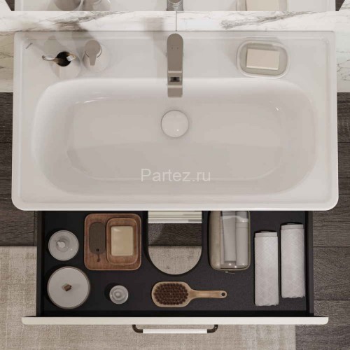 Тумба под раковину Aquaton Нео-Классика 85 2 ящика, белый камень (1A286301NCTG0)