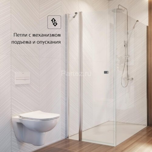 Душевое ограждение Roca Capital боковая часть 900х1950 прозрачное стекло, хром (M4409012M)