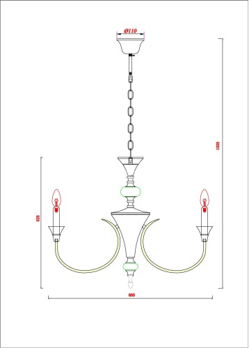 Подвесная люстра Arte Lamp A4094LM-6PB