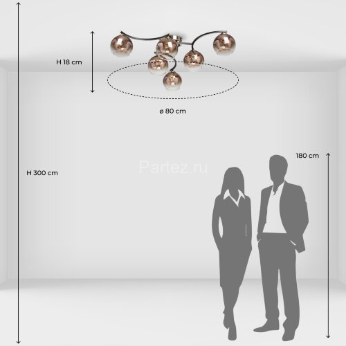 Потолочная люстра DeMarkt 220013306