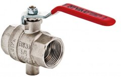 Кран шаровой для подключения датчика температуры 1&quot; в-в рыч. VALTEC