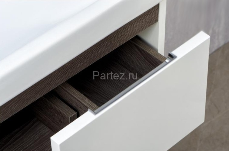 Тумба под раковину AQUATON Рене 60 подвесная Белый/Грецкий орех (1A258501NRC80)