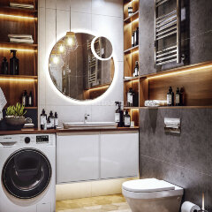 Зеркало AZARIO SATELLIT D1000 c подсветкой и диммером, сенсорный выключатель (LED-00002484)