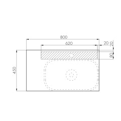 Столешница-панель AQUATON Мишель 80.0х1.6х45.0 керамогранит бежевый (1A253203MIX40)