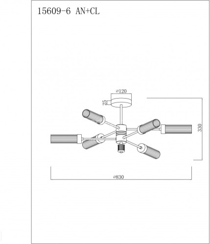 Потолочная люстра iLamp 15609-6 AN+CL