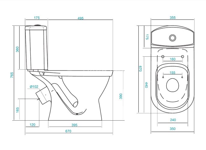 Унитаз-компакт Santek Алькор с сидением стандарт (1.WH30.2.140)