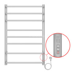Полотенцесушитель электрический AZARIO MILAN 500/800 8 секций, диммер справа, белый (AZ90858W)