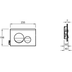 Клавиша двойного смыва Jacob Delafon хром глянцевый/хром матовый (E20859-CP-MTC)