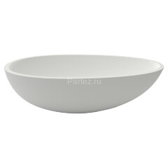 Раковина AZARIO 600x350x160 накладная из искусственного камня, белая матовая (AZ-1216S)