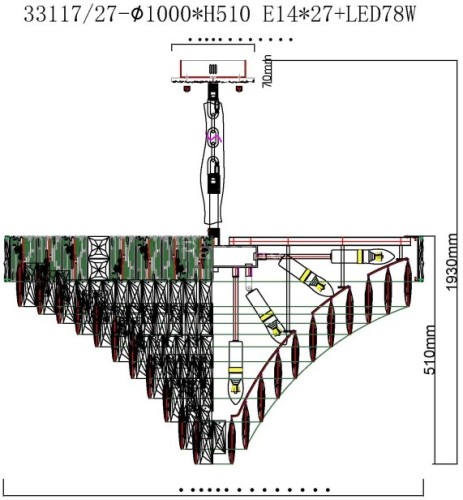 Подвесная люстра Fluorite FL1058-27P