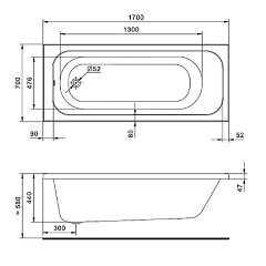 Ванна акриловая Santek Ламма 1700x700 (1WH501747)