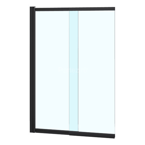 Шторка для ванны раздвижная Azario Boston 140х80 цвет профиля черный матовый (AZ-143B)