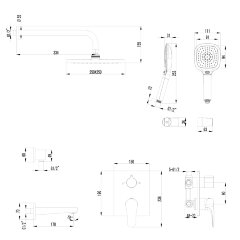 Смеситель Lemark Shift LM4322C для ванны и душа, встраиваемый
