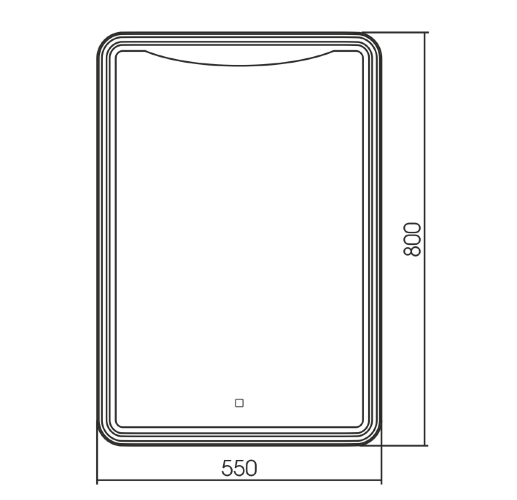 Зеркало AZARIO Мали 550х800 c подсветкой и диммером, сенсорный выключатель (LED-00002534)