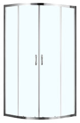 Душевое ограждение Azario MILTON 900х900х2000, БЕЗ ПОДДОНА, полукруглое, прозрачное стекло 6 мм, цвет профиля серебро (AZ-ND2142 900)