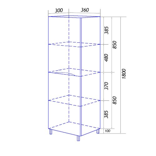 Пенал напольный Loranto Santorini 360х300х1800 правый, белый (CS00086965)