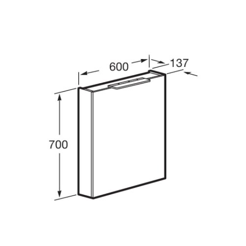 Зеркало-шкаф Roca Oleta 60 левый, белый матовый (A857645501)