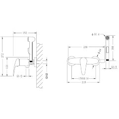 Смеситель Lemark Linara LM0418C с гигиеническим душем