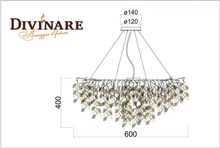 Подвесная люстра Divinare 3136/01 SP-8