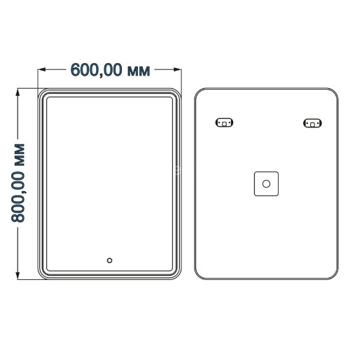 Зеркало AZARIO Adriana 600х800 влагостойкое c подсветкой и диммером (CS00066638)