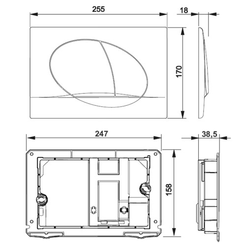 Клавиша смыва Roca Active 42B механическая, пластик белый (7.8901.1.40B.0)