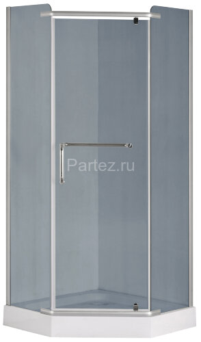 Душевое ограждение LORANTO 100х100х200 с низким поддоном 13см, серое закаленное стекло 6 мм, профиль сатин (CS-816S B 100 (GRAY))