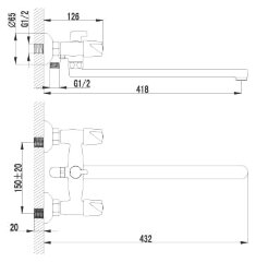 Смеситель для ванны Lemark Dance LM2412C