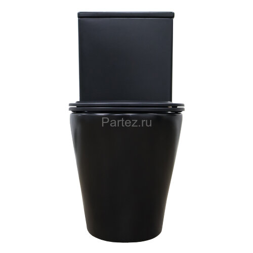 Унитаз-компакт Azario Black Queen 370х605х800 безободковый, с быстросъемным сиденьем микролифт, черн