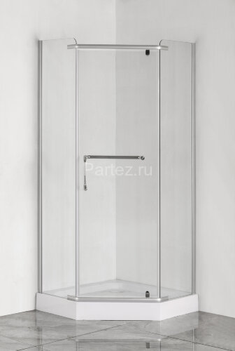 Душевое ограждение Loranto 100х100х200, с низким поддоном 13 см. 6 mm прозрачное закаленное стекло, металлический сифон (CS-816S B)