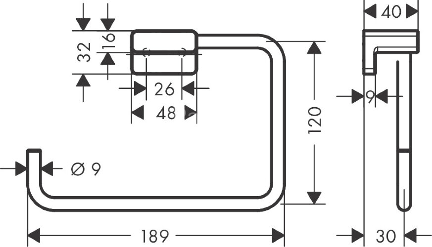 Кольцо для полотенца Hansgrohe AddStoris, хром (41754000)