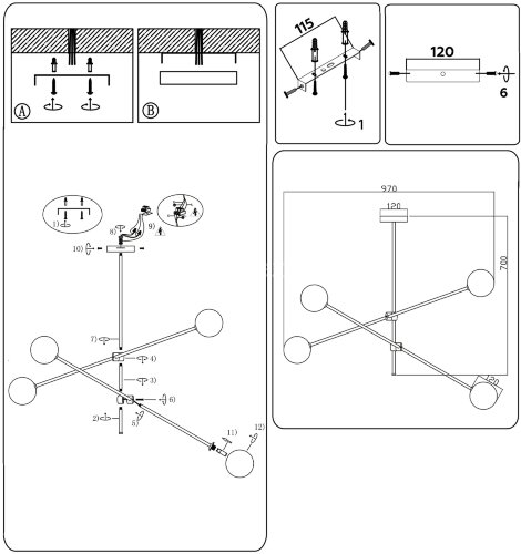 Потолочная люстра Ambrella TR2507