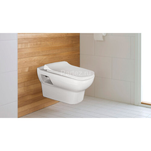 Унитаз подвесной Turavit PLAZA 352х524х345 в комплекте с тонким сиденьем микролифт (PLZ 1710+0419)