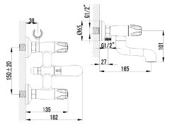 Смеситель для ванны Lemark Lotus LM2712C