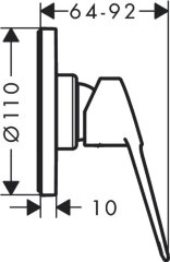 Hansgrohe 71361000 Novus Loop Смеситель для душа с маленькой розеткой, СМ, хром