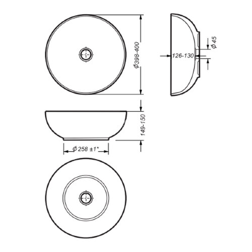 Раковина накладная Sanita Luxe Art Slim, белая (ART40SLWB01S)