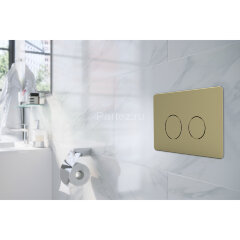 Кнопка смыва AZARIO двойная, круглая, цвет золото (AZ-8200-0086/AZ-P57-0160)