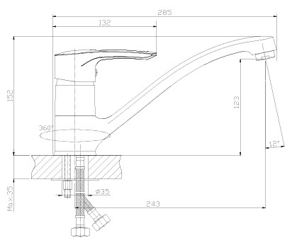 Смеситель для кухни Lemark Z40-21 granit