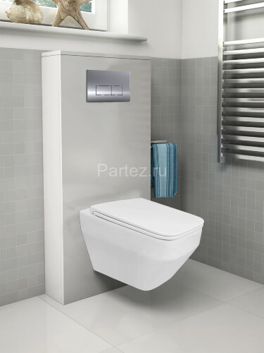 Унитаз подвесной Azario MONEO 530х365х370 безободковый, слив "Торнадо", в комплекте с быстросъемным 