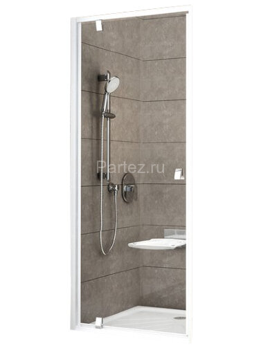 Душевая дверь Ravak Pivot распашная 81.1х190, толщина полотна 6мм универсальная, цвет профиля белый