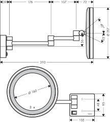 Косметическое зеркало Hansgrohe AddStoris, Черный (41790670)
