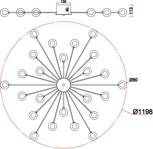 Потолочная люстра Freya FR5242CL-24BS1