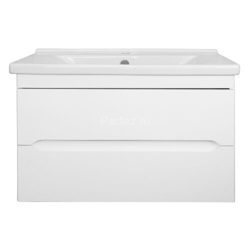 Комплект тумба Loranto Арфа 80/2 (815х460х540) подвесная, с раковиной Миранда 80 (Сантек) NEW без по