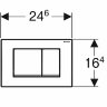 Кнопка смыва Geberit Delta30 двойной смыв, пластик, матовый хром (115.137.46.1)