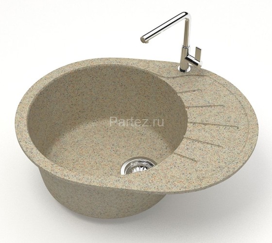 Кухонная мойка AZARIO Light 575х440х215) искусственный мрамор, цвет Песочный (CS00079922)