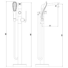 Смеситель Lemark Melange LM4944CW для ванны, напольный