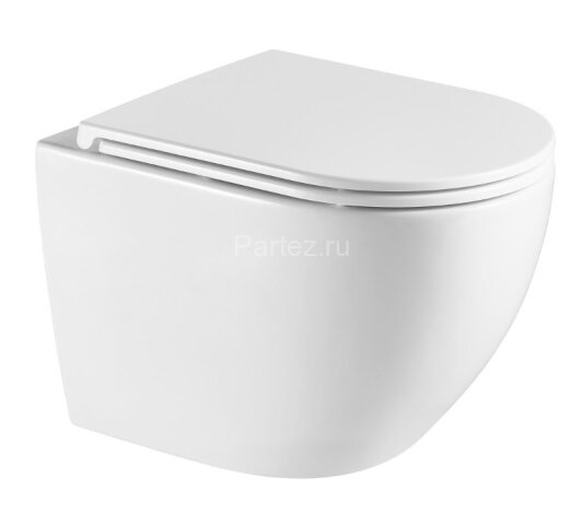 Унитаз подвесной Azario Navio 540x365x425 безободковый, в комплекте с сиденьем микролифт (AZ-0074)