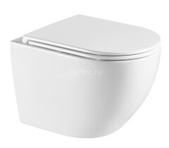 Унитаз подвесной Azario Navio 540x365x425 безободковый, в комплекте с сиденьем микролифт (AZ-0074)