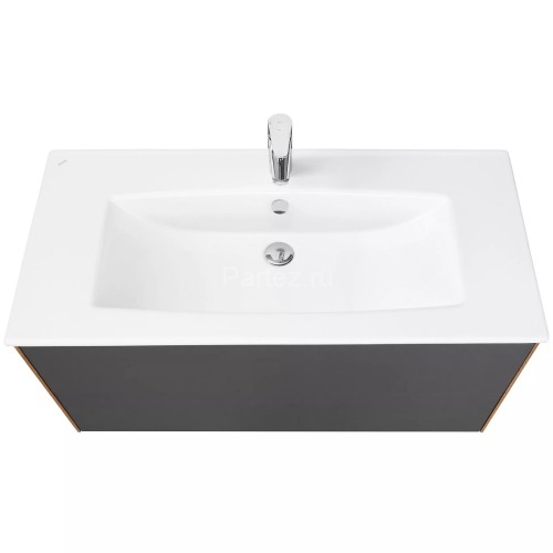 Тумба под раковину AQUATON Сохо 100 подвесная, Дуб Веллингтон/Графит софт (1A258201AJA00)